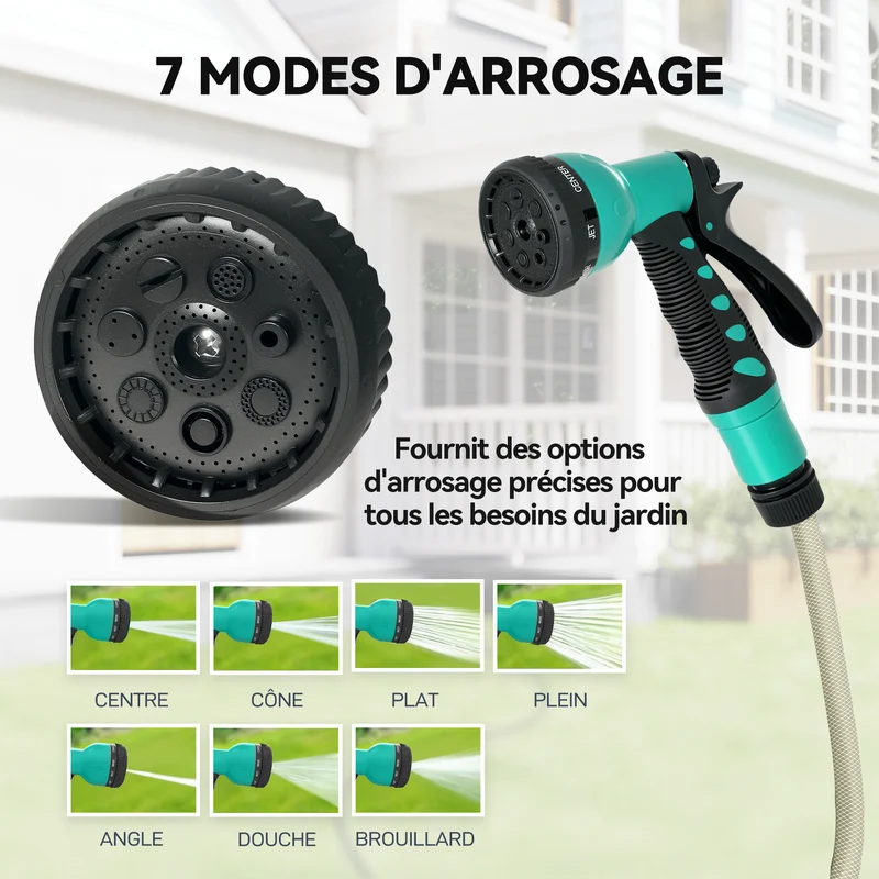 Enrouleur de tuyau d'arrosage mural 59 x 23 x 42 cm réenroulement automatique pivotant 180° contemporain épuré en PP gris 21_0005555