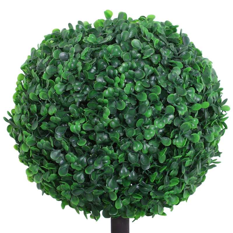 Buis artificiel topiaire 3 boules intérieur 30 x 30 x 112 cm entretien facile design très stable en polyéthylène vert 21_0003940