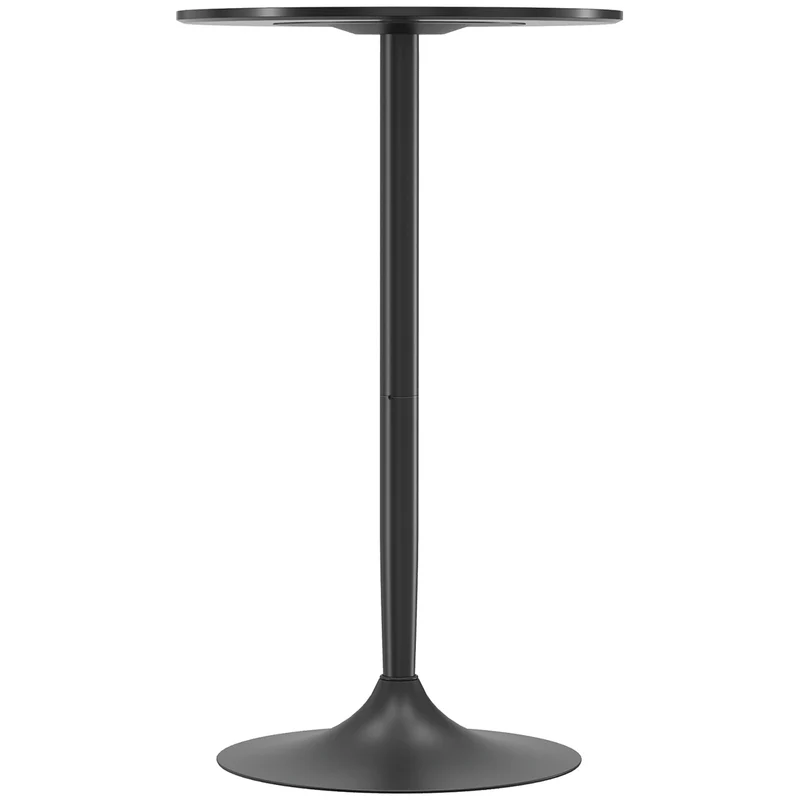 Table de bar ronde mange-debout 60 x 60 x 102 cm idéale pour 2 personnes stable contemporain minimaliste en MDF noir 21_0003219