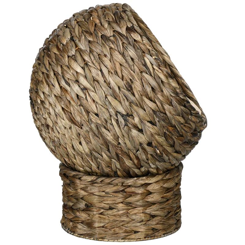 Panier pour chat niche boule 40 x 37 x 51 cm confort ultra moelleux scandinave chaleureux en feuilles de bananier gris 21_0007620