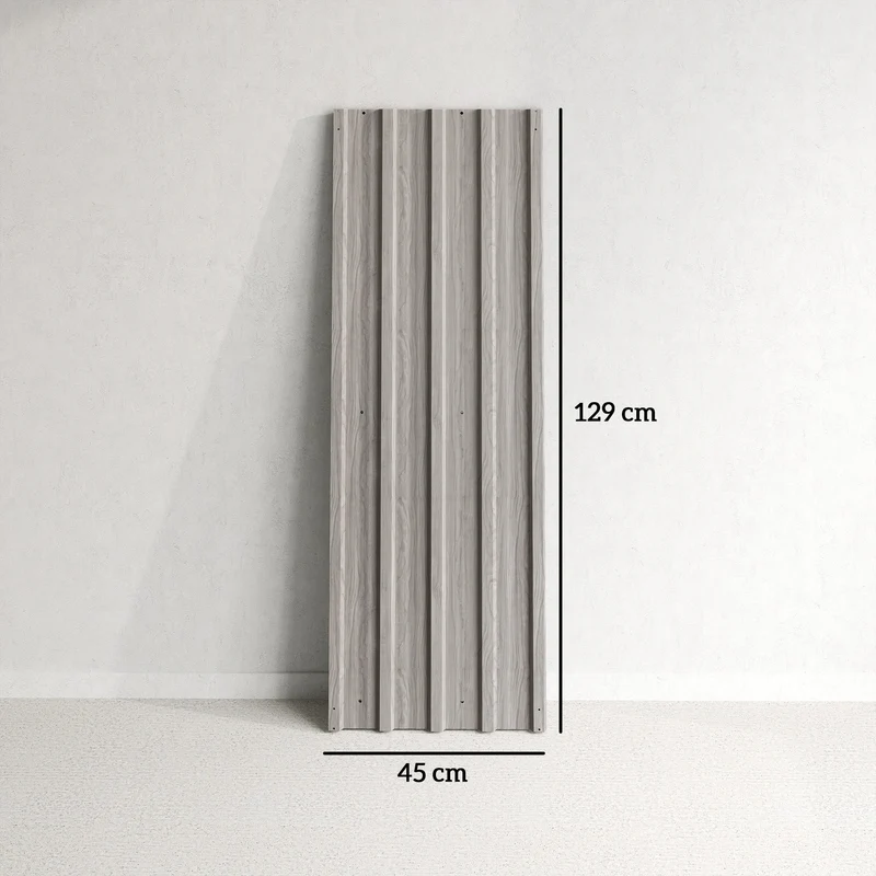 Lot de 12 panneaux de bardage extérieur 129 x 45 x 0,025 cm trous pré-percés industriel en acier galvanisé gris clair 21_0005414