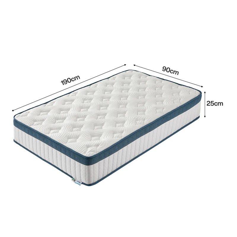Tribesigns Matelas, Hauteur 25 cm, Matelas à Ressorts ensachés dureté Moyenne H3, Matelas orthopédique 7 Zones certifié Oeko-TEX
