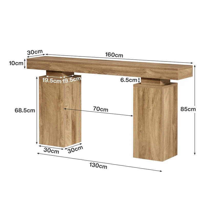 Tribesigns Console de 160 cm, Table d'entrée de style maison de campagne en bois pour le salon et le couloir