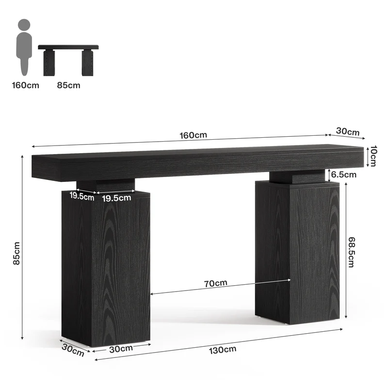 Tribesigns Console de 160 cm, Table d'entrée de style maison de campagne en bois pour le salon et le couloir