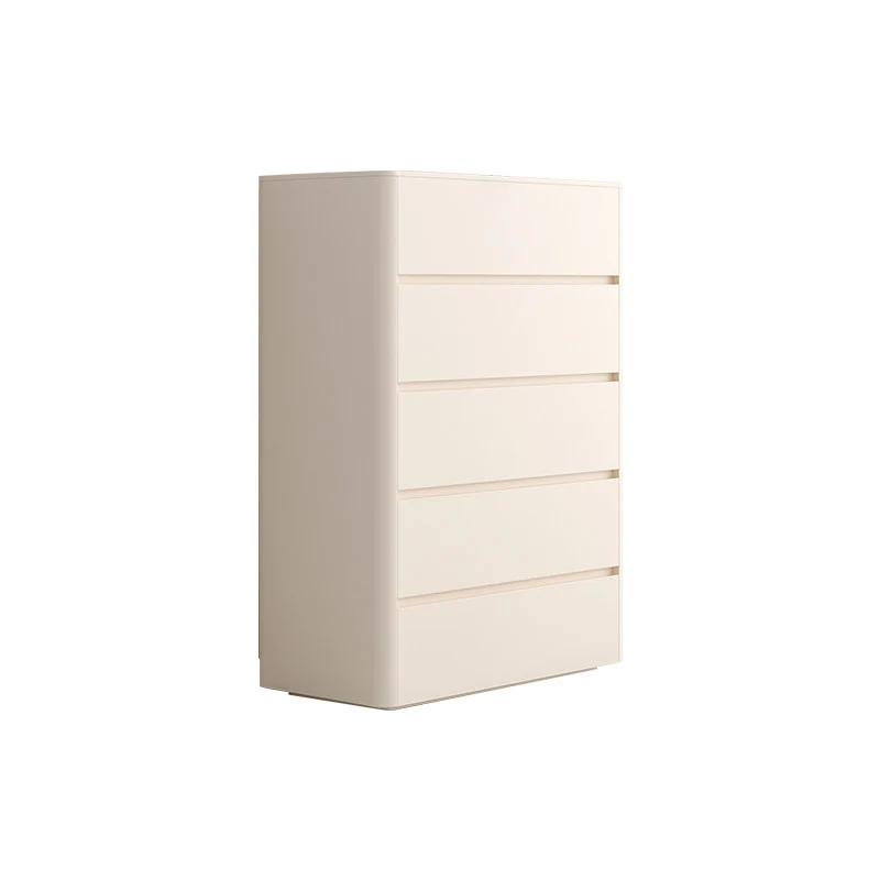 Modern Minimalist Rounded Rectangle Plywood Storage Cabinet With 5 Drawers For Living Room & Bedroom