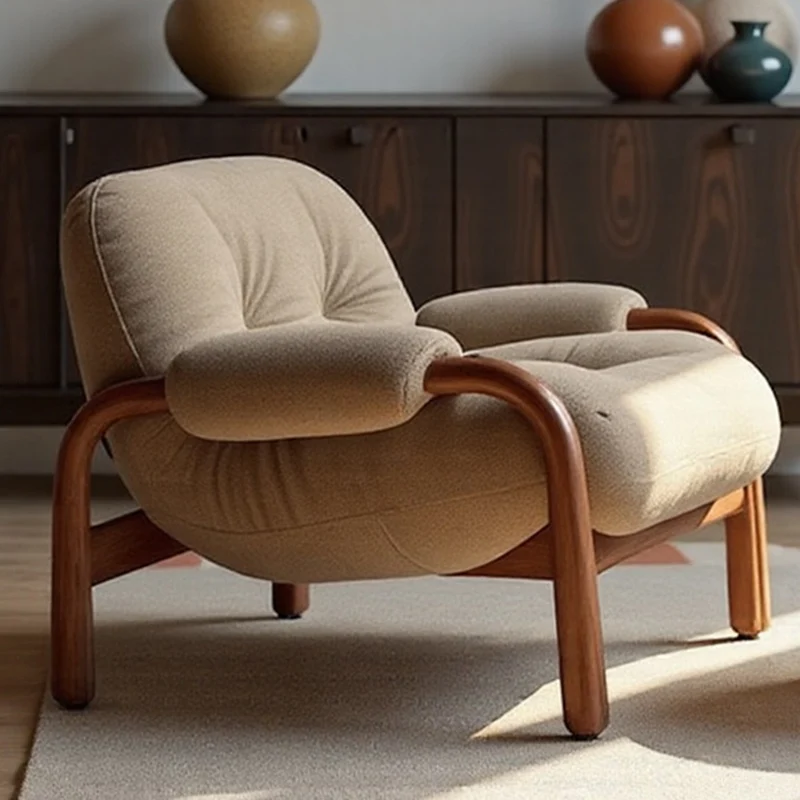 Contemporary Nordic Velvet & Faux Leather Soft Upholstered Accent Chair With Arms And Backrest For Living Room