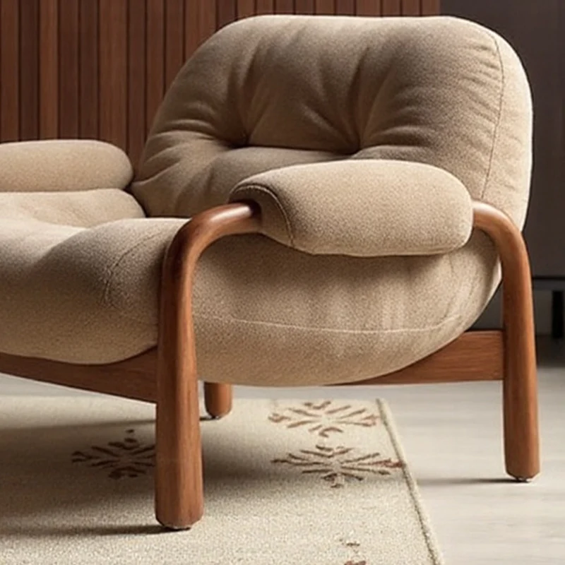 Contemporary Nordic Velvet & Faux Leather Soft Upholstered Accent Chair With Arms And Backrest For Living Room