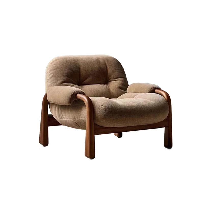 Contemporary Nordic Velvet & Faux Leather Soft Upholstered Accent Chair With Arms And Backrest For Living Room