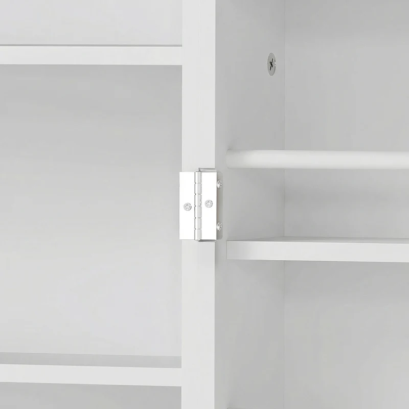 Armoire de cuisine 58 x 29 x 119,5 cm 12 étagères réglables anti basculement contemporain en panneau de particules blanc 21_0003324