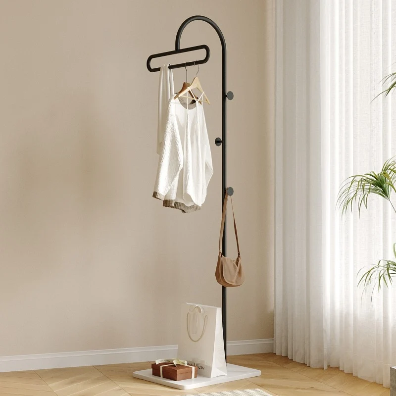 Modern Minimalist Iron Stone Slab Rectangular Hall Tree For Bedroom & Living Room