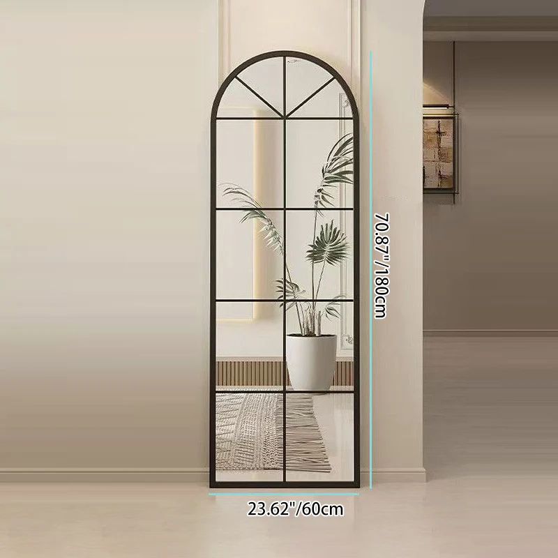 Traditional French Plywood Glass Oval Full-Length Floor Mirror With HD Anti-Explosion Glass For Living Room & Bedroom