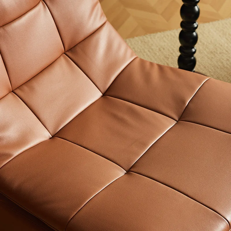 Modern Luxury Carbon Steel & Plywood Microfiber Leather Rounded Accent Chair With Swivel And Rocking Function For Living Room