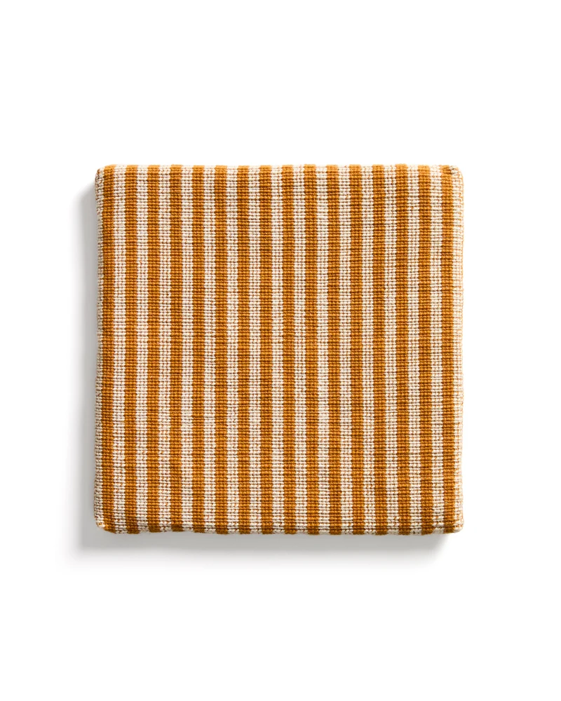 Dirome Orange Striped Chair Cushion
