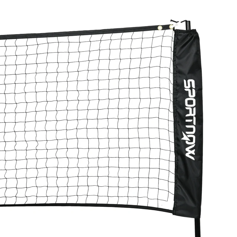 Ensemble 3 en 1 extérieur jeux de raquette badminton volley 510 x 103 x 107-155 cm hauteur réglable design en acier noir 21_0006925