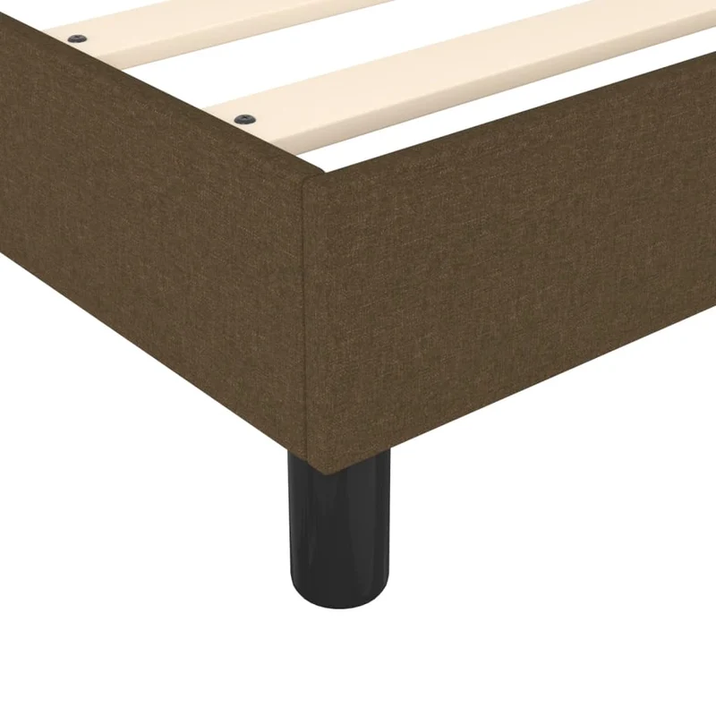 Sommier à lattes sur pieds cadre de lit 90x200 cm tissu marron foncé TDL0207045