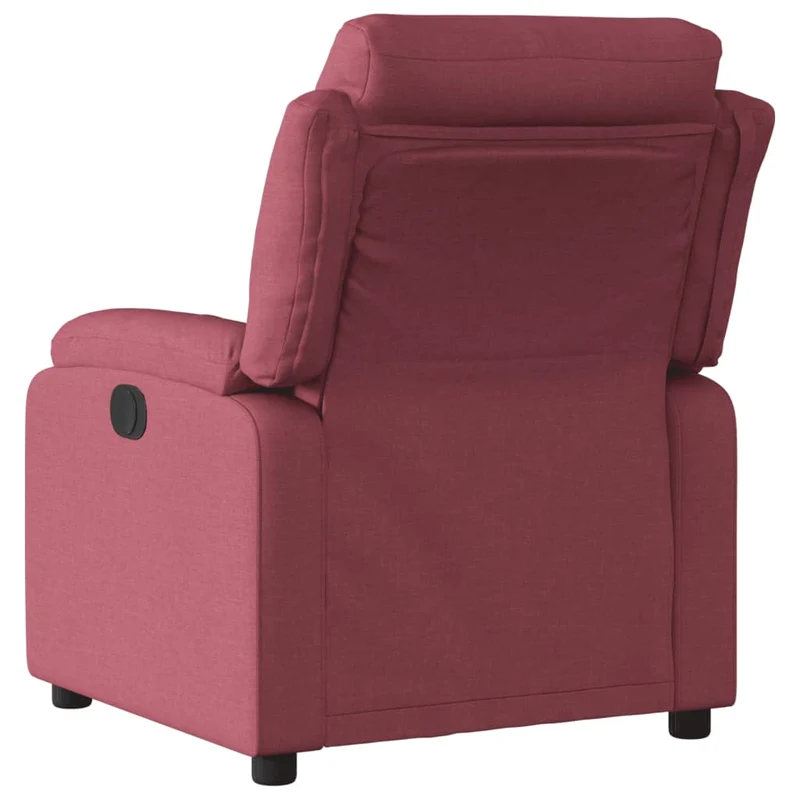 Fauteuil relax TV rembourrage confortable fonction d'inclinaison manuelle en tissu rouge bordeaux DEC028145