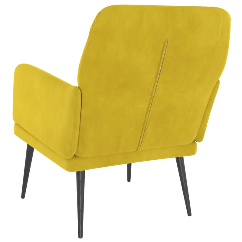 Fauteuil lounge design et moderne avec accoudoirs 62 x 79 x 79 cm en velours jaune DEC028624