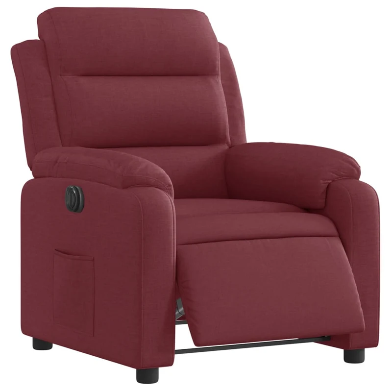 Fauteuil relax TV fonction d'inclinaison électrique très confortable en tissu rouge bordeaux DEC028548