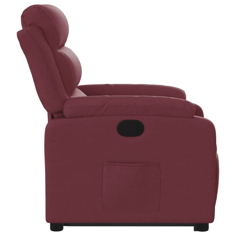 Fauteuil relax TV rembourrage confortable fonction de levage électrique en tissu rouge bordeaux DEC028140