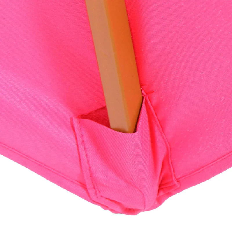Parasol de jardin Ø 3 m avec mât en bois et toile polyester UV50 coloris rose 04_0010796