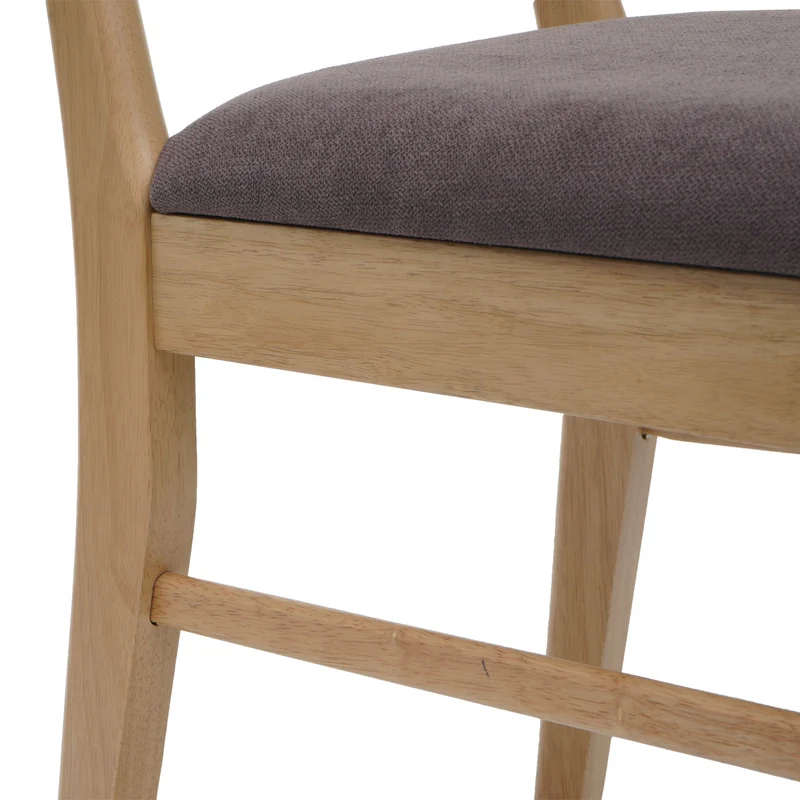 Lot de 2 chaises de salle à manger cuisine avec dossier en tissu taupe et structure en bois 04_0007382