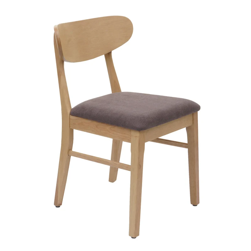 Lot de 2 chaises de salle à manger cuisine avec dossier en tissu taupe et structure en bois 04_0007382