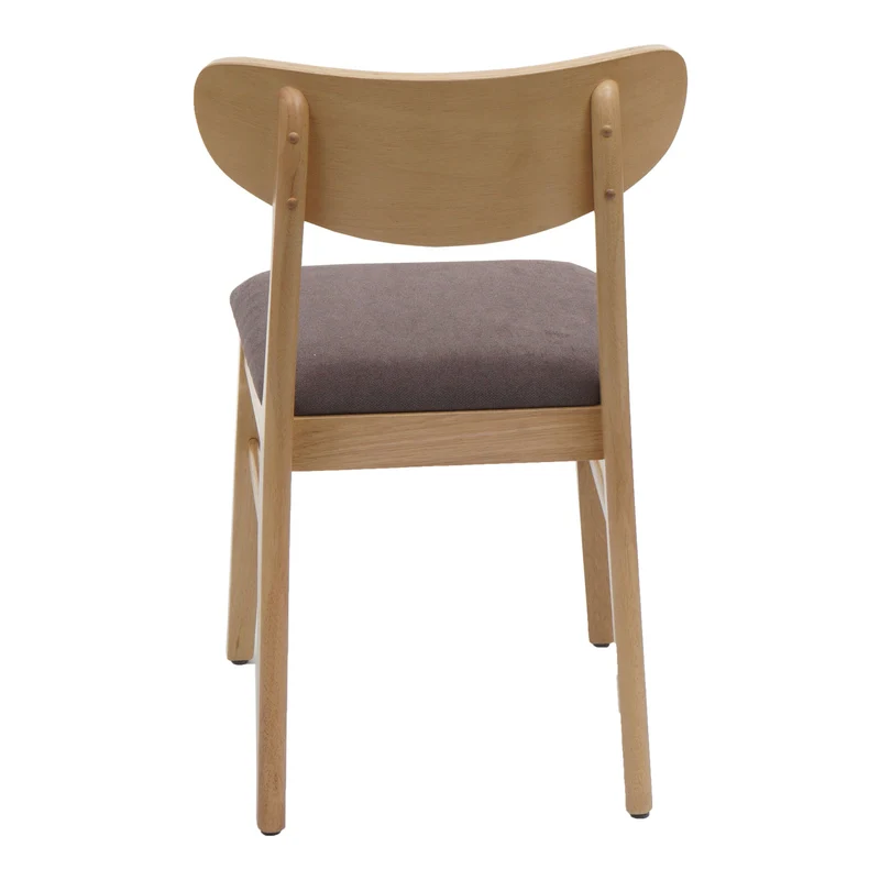 Lot de 2 chaises de salle à manger cuisine avec dossier en tissu taupe et structure en bois 04_0007382