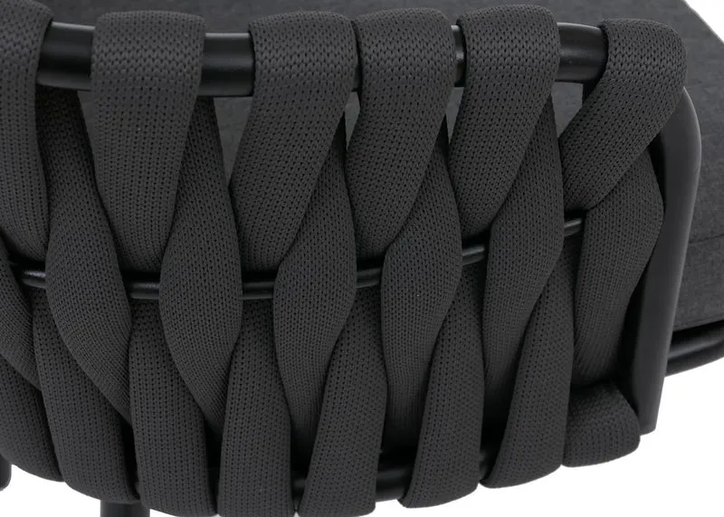 Lot de 2 fauteuils de jardin aluminium et corde tressée avec coussins anthracite 04_0008750