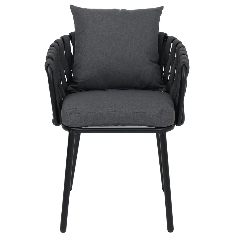 Lot de 2 fauteuils de jardin aluminium et corde tressée avec coussins anthracite 04_0008750