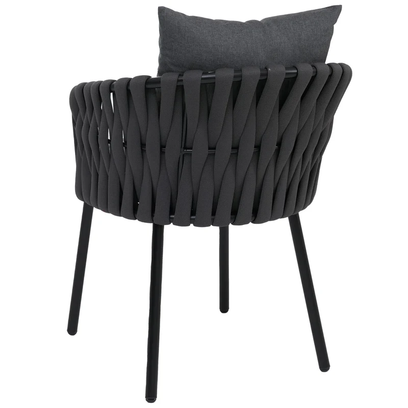 Lot de 2 fauteuils de jardin aluminium et corde tressée avec coussins anthracite 04_0008750