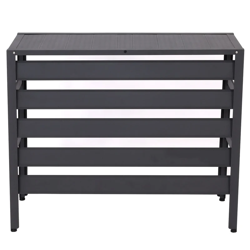 Cache extérieur en aluminium gris pour climatiseur avec étagère 73 x 90 x 38 cm 04_0010236