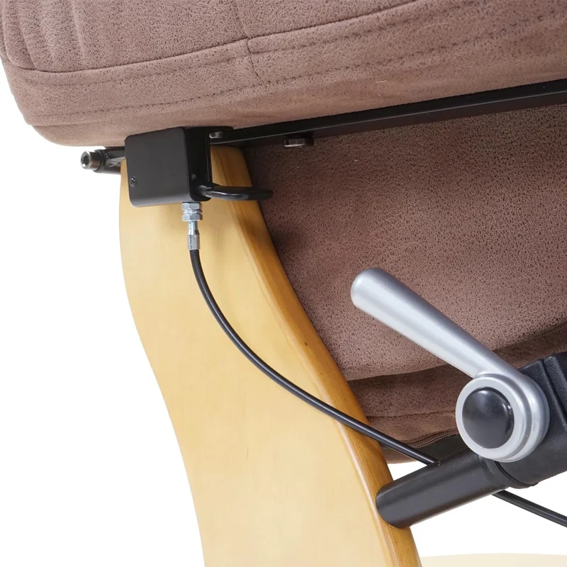 Fauteuil de relaxation avec repose-pieds et accoudoirs en tissu/textile capacité de charge 150 kg marron 04_0003669