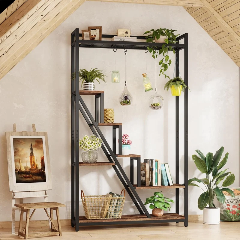 Tribesigns Support pour plantes d'intérieur à 7 niveaux, Grande étagère en métal de 180 cm