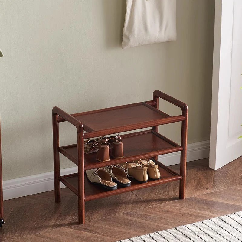 Soft Cushion Seat, 2-Tier Open Shoe Rack Shoe Bench - Chinese Solid Ash Wood Hallway Bench For Changing Shoes, Space-Saving Home Furniture For Entryway