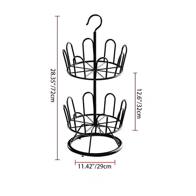Modern Minimalist Carbon Steel Round Swivel Shoe Storage Rack 2/3-Tier For Balcony & Living Room
