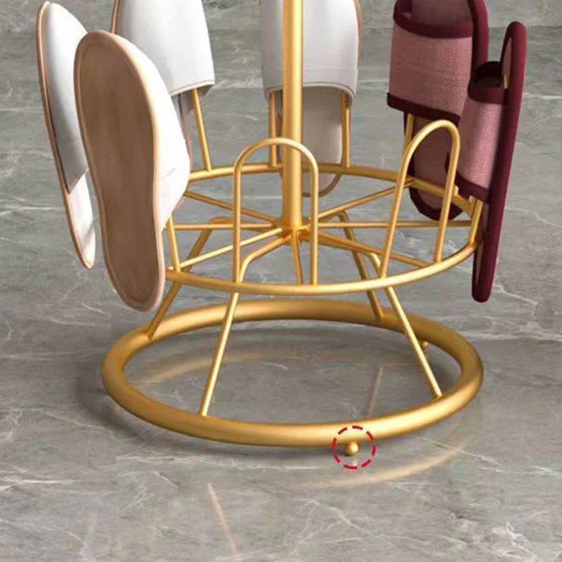 Modern Minimalist Carbon Steel Round Swivel Shoe Storage Rack 2/3-Tier For Balcony & Living Room