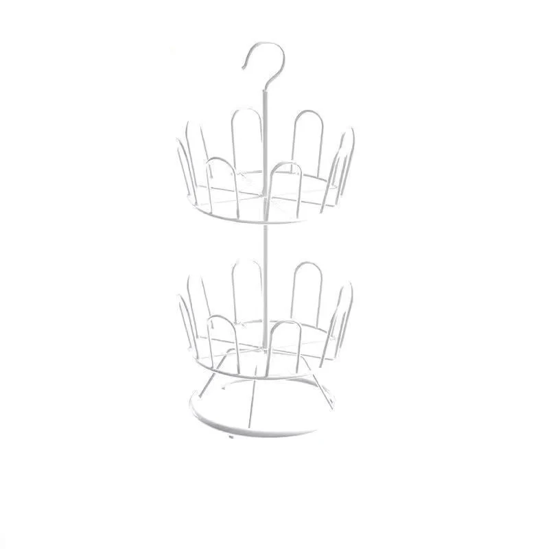 Modern Minimalist Carbon Steel Round Swivel Shoe Storage Rack 2/3-Tier For Balcony & Living Room