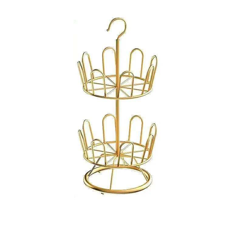 Modern Minimalist Carbon Steel Round Swivel Shoe Storage Rack 2/3-Tier For Balcony & Living Room