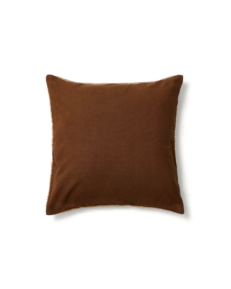 Tavina 100% cotton cushion cover with brown embroidery 50 x 50cm