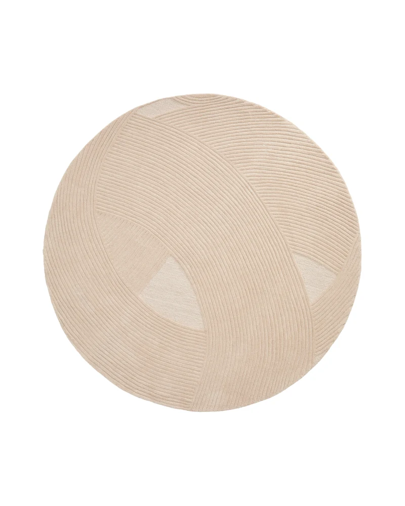 Domm beige wool rug, Ø 200 cm