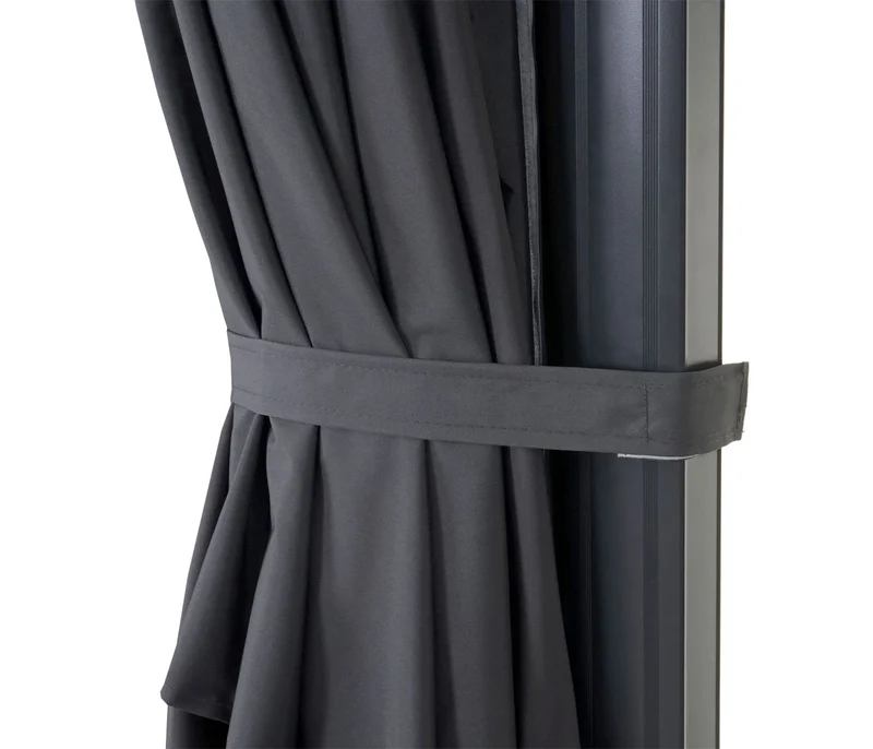 Parasol déporté avec pied croisé 500 cm aluminium acier polyester anthracite résistant protection solaire sans pied de lestage 04_0010314