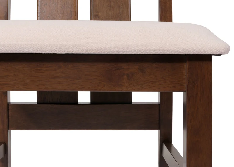 Lot de 6 chaises de salle à manger design classique en tissu crème cadre en bois foncé 04_0007761