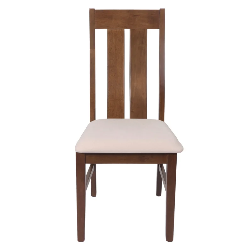 Lot de 6 chaises de salle à manger design classique en tissu crème cadre en bois foncé 04_0007761