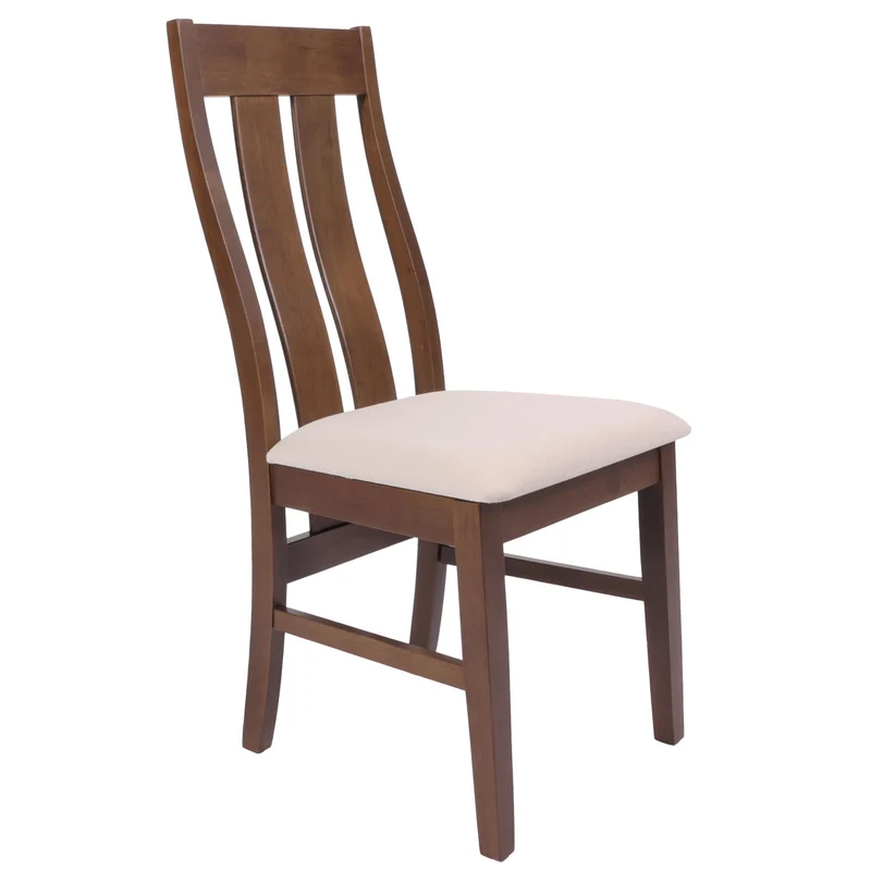 Lot de 6 chaises de salle à manger design classique en tissu crème cadre en bois foncé 04_0007761