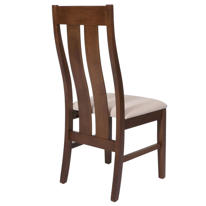 Lot de 6 chaises de salle à manger design classique en tissu crème cadre en bois foncé 04_0007761