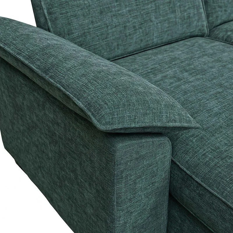 Canapé d’angle convertible en L avec méridienne réversible en tissu gris-vert canapé moderne avec coussins amovibles et suspension à ressorts ensachés 04_0009285