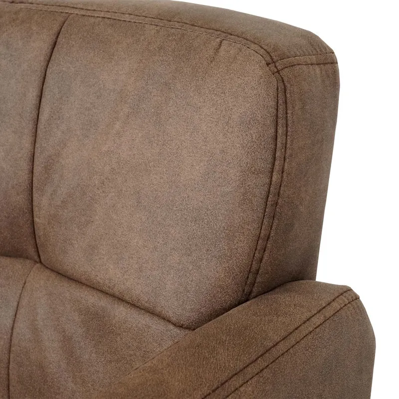Chaise de salle à manger pivotante faux suède chromé marron vintage 04_0002391