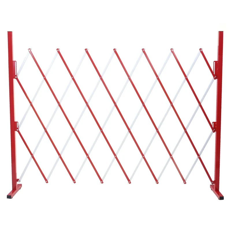 Barrière de sécurité clôture à ciseaux extensible aluminium rouge-blanc hauteur 153cm largeur 28-200cm 04_0001213