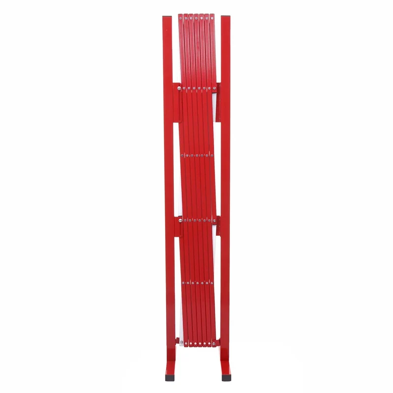 Barrière de sécurité clôture à ciseaux extensible aluminium rouge-blanc hauteur 153cm largeur 28-200cm 04_0001213