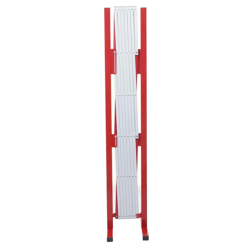 Barrière de sécurité clôture à ciseaux extensible aluminium rouge-blanc hauteur 153cm largeur 28-200cm 04_0001213